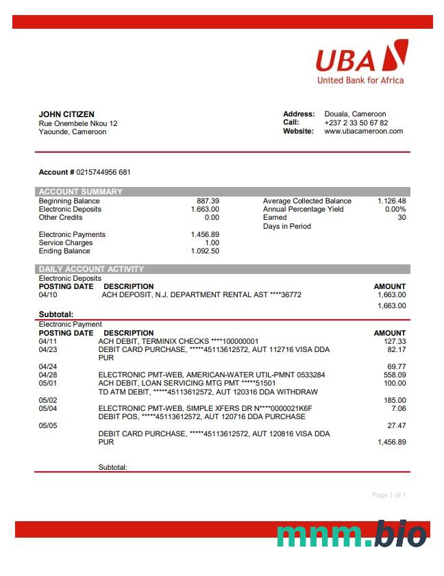 Kamerun Atlantycki Bank Kamerunu 5